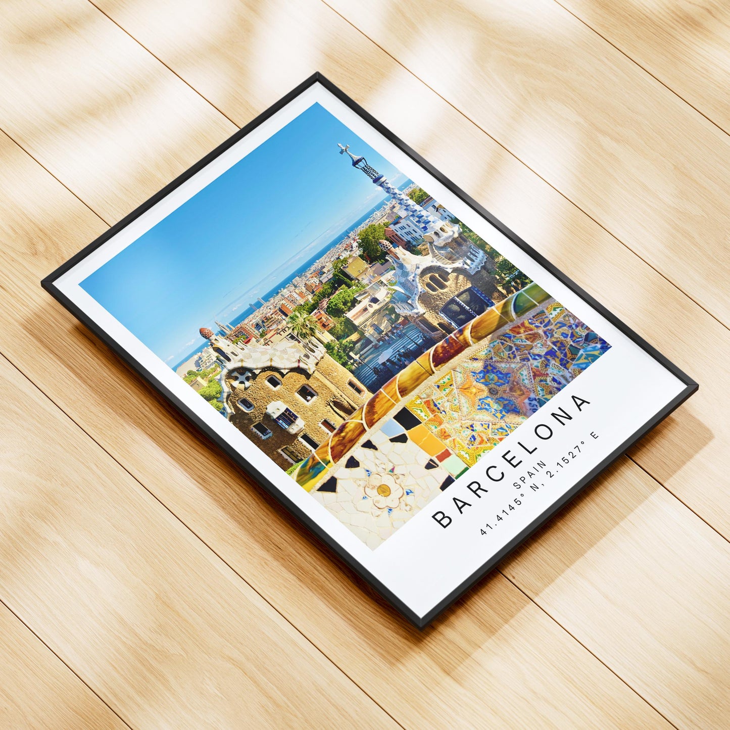 Barcelona Travel Print - Park Guell Spain Wall Art, Framed Minimalist Photography Decor, Architect Gift