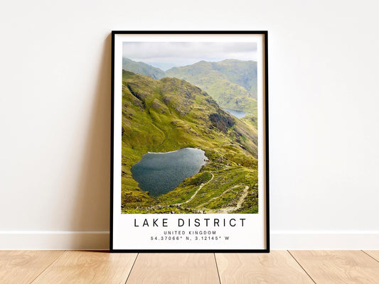 Lake District Print - National Park UK Travel Poster Wall Art, Personalized Hiking Gift