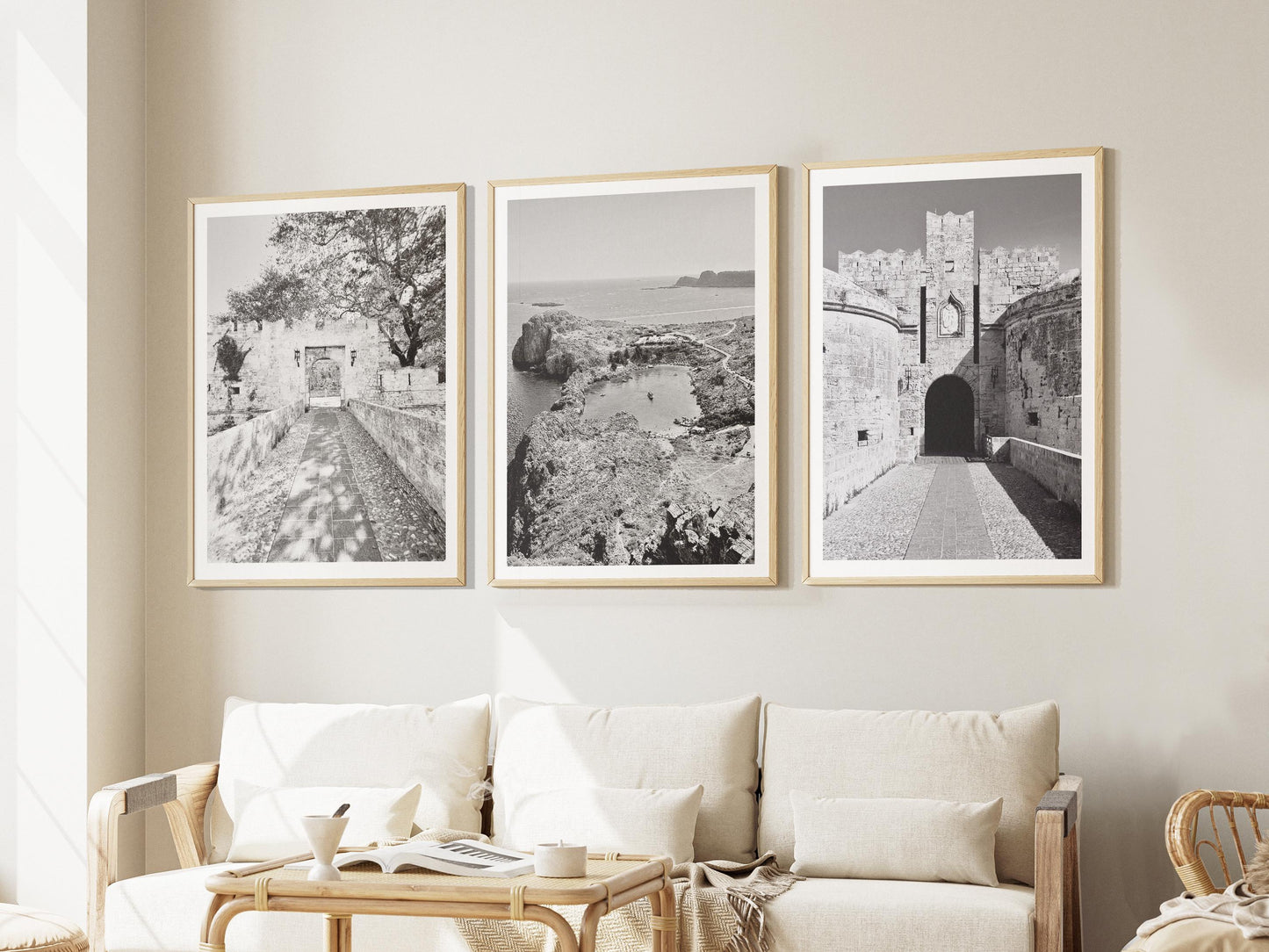 Rhodes Greece Print Set – Old Town & Lindos Coastal Wall Art
