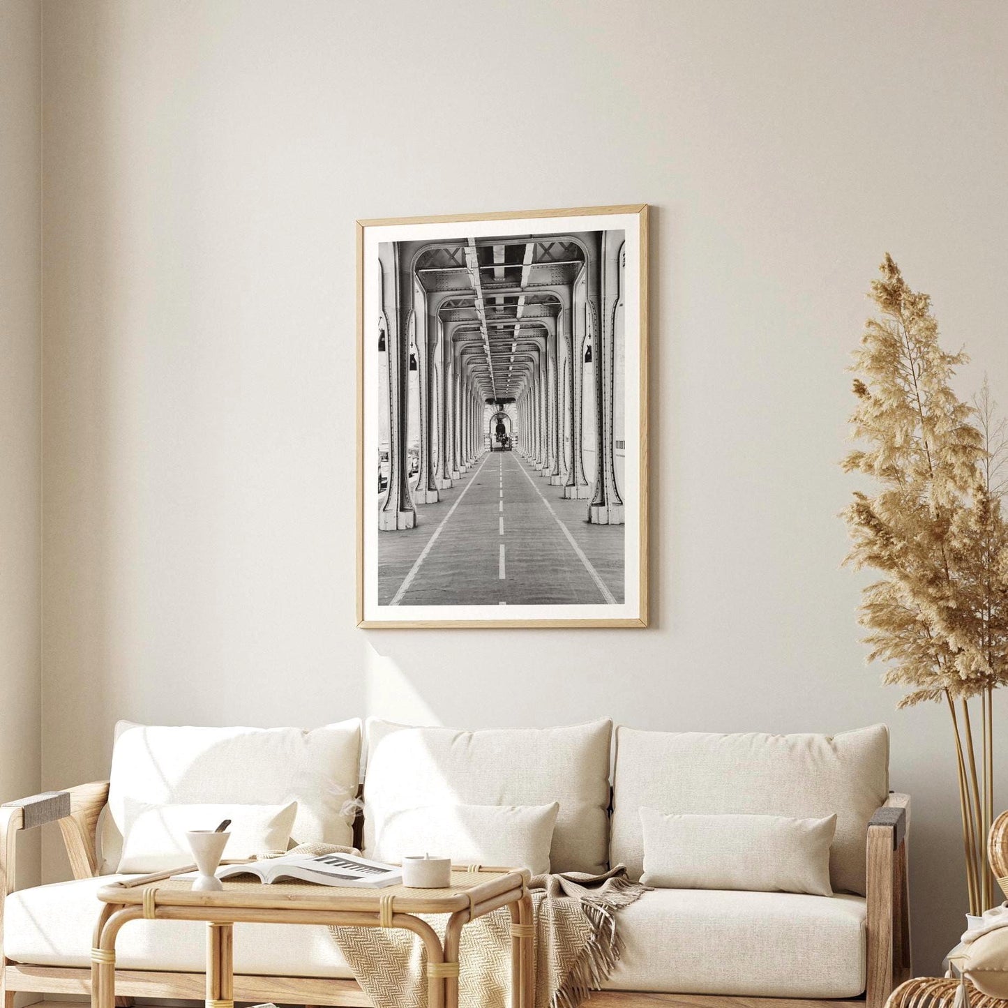 Bir Hakeim Bridge Print – Black and White Paris Photography Poster