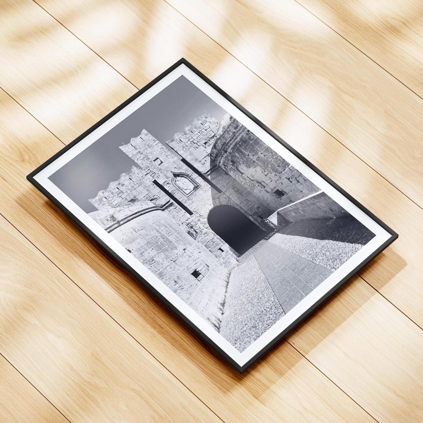 Rhodes Old Town Print: Black and White Ancient Greece Wall Art, Architecture Photography Gift