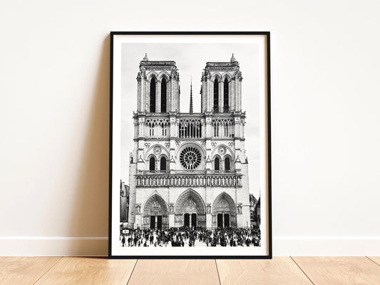 Notre Dame Cathedral Print - Black and white Paris Wall Art, Fine Art Photography Poster