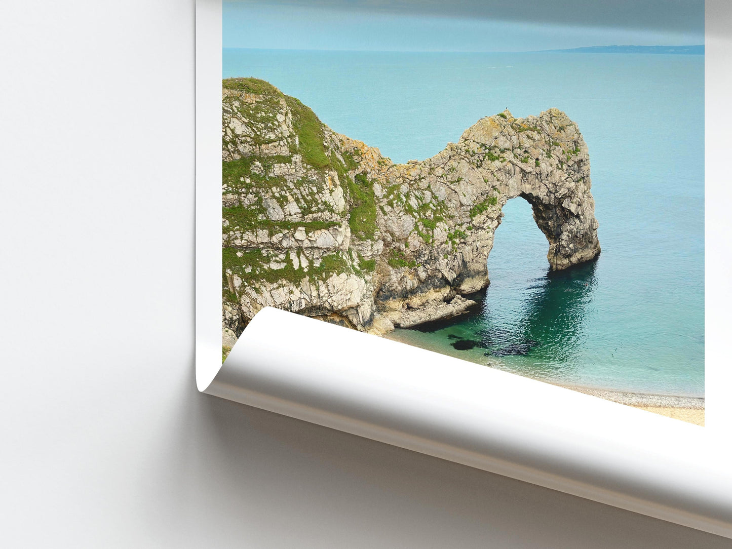 Durdle Door Print - Dorset Coastal Wall Art, Beach landscape, Framed Minimalist Photography
