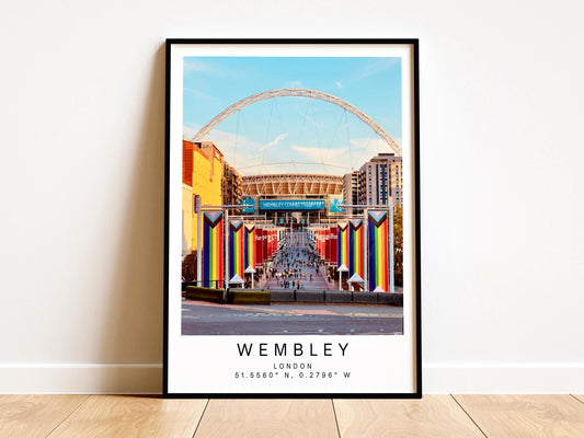 Wembley Stadium Print - England Football Wall Art, Football Photography, Framed Poster, Personalized text