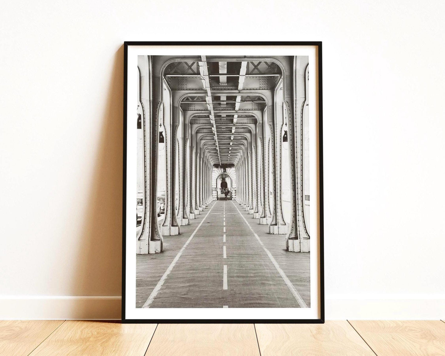 Bir Hakeim Bridge Print – Black and White Paris Photography Poster