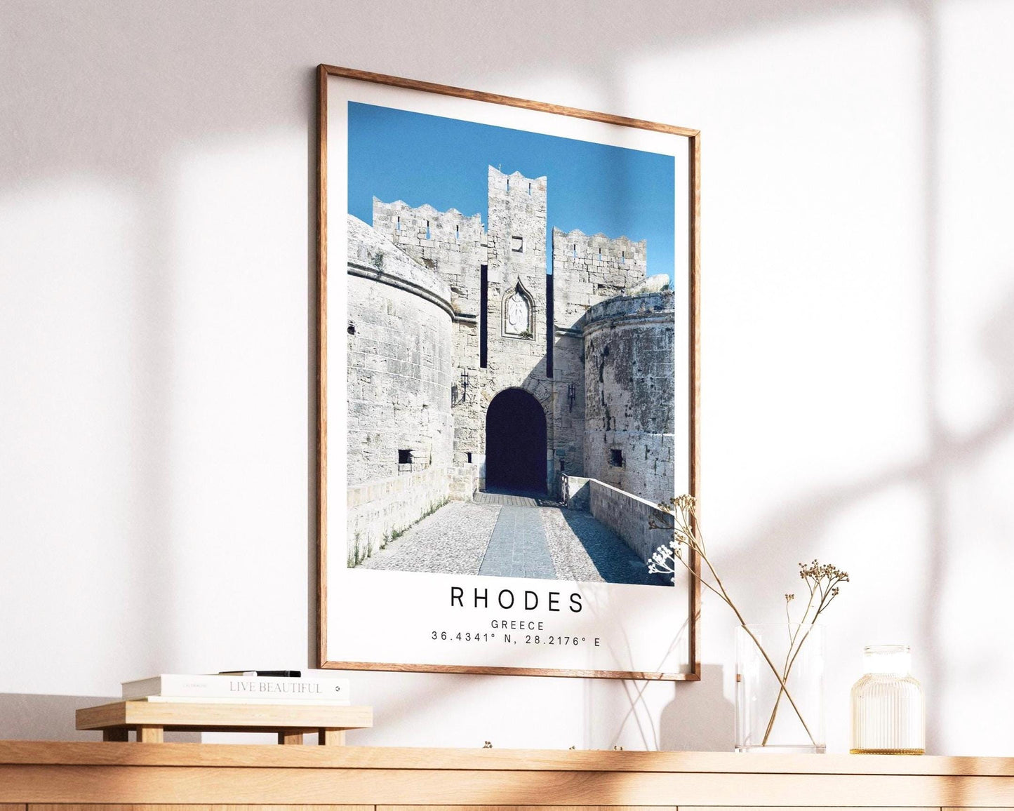 Rhodes Old Town Greece Print: Travel Photography Wall Art, Greek Island Poster Gift