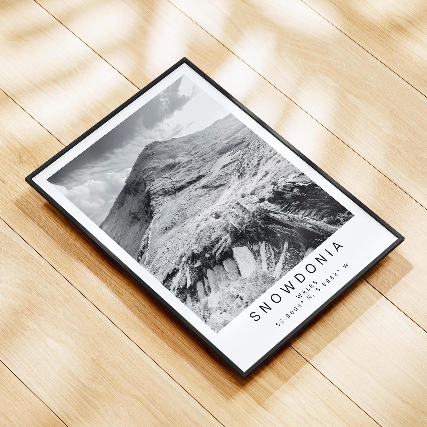Snowdonia Mountain Print – Black and White Welsh Landscape Photography Wall Art