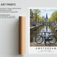 Amsterdam Travel Print - Netherlands Wall Art, Framed Minimalist Decor, Personalized Gift