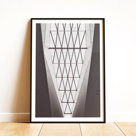 Black and White Geometric Architecture Print - Skylight - Vienna Central Station, Wall Art Gift - Matthew Webb Photography