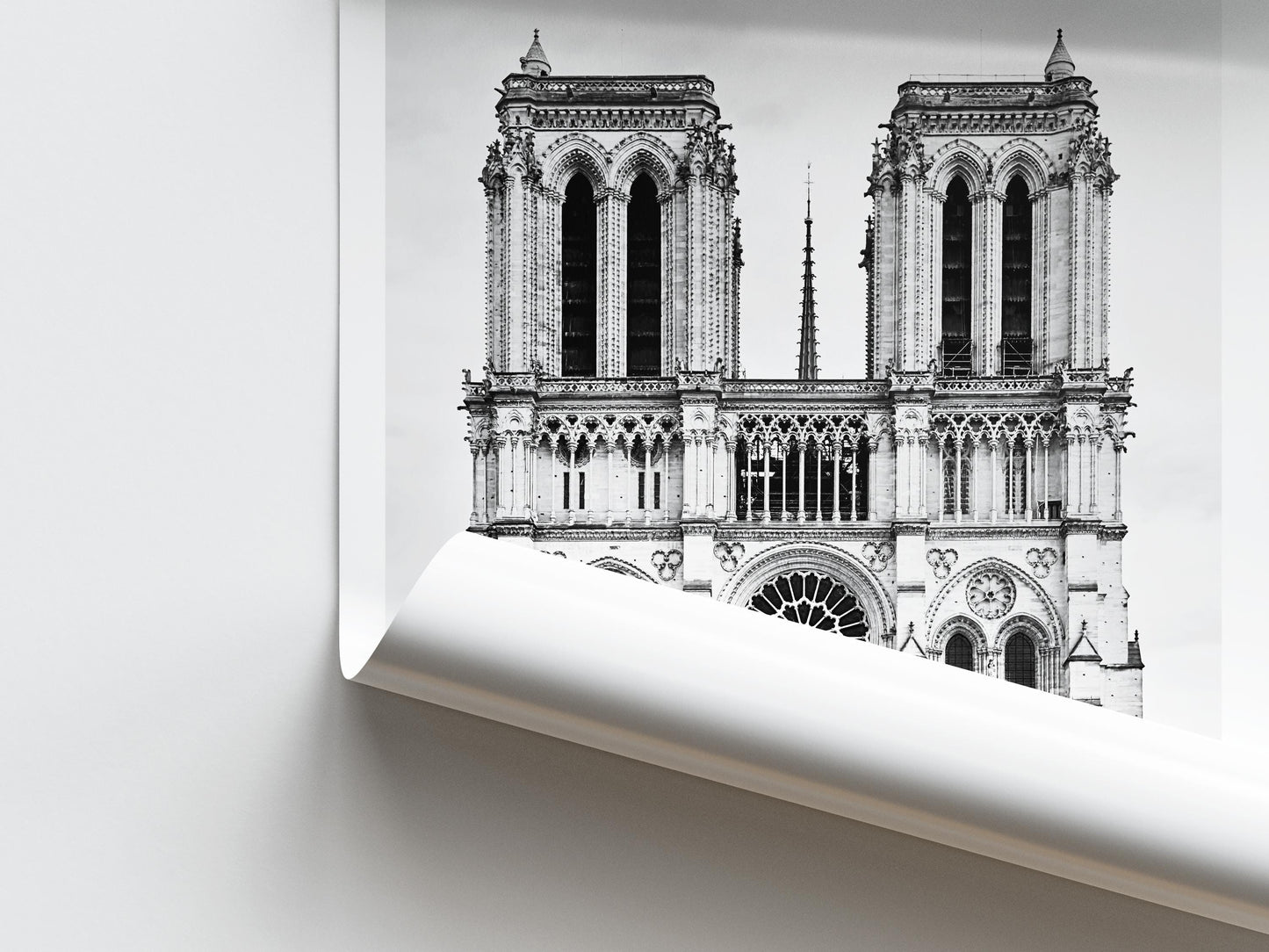 Notre Dame Cathedral Print - Black and white Paris Wall Art, Fine Art Photography Poster