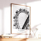 Vienna Ferris Wheel Print: Black and White Austria Landmark Photography
