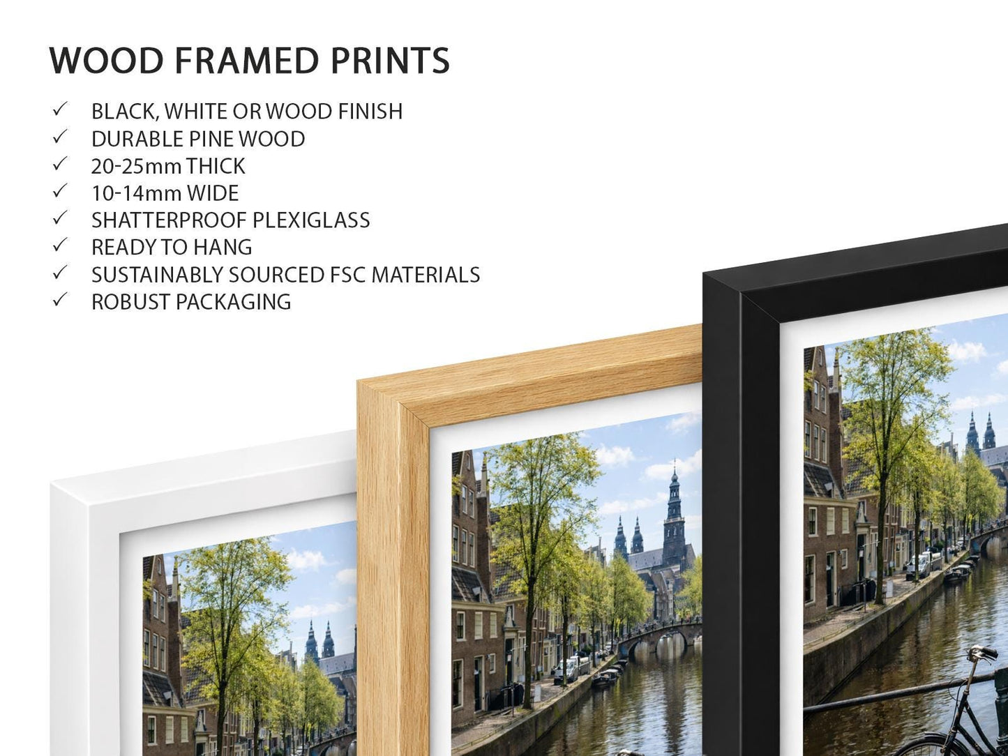 Amsterdam Travel Print - Netherlands Wall Art, Framed Minimalist Decor, Personalized Gift