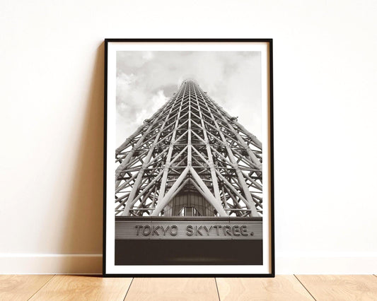 Tokyo Skytree Print - Black and White Japanese Architecture Photography Art