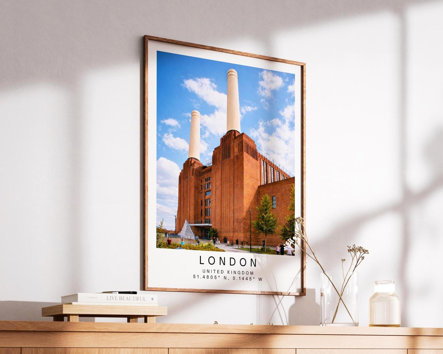 Battersea Power Station Print - London Travel Wall Art, Framed Minimalist Decor, Personalized Gift