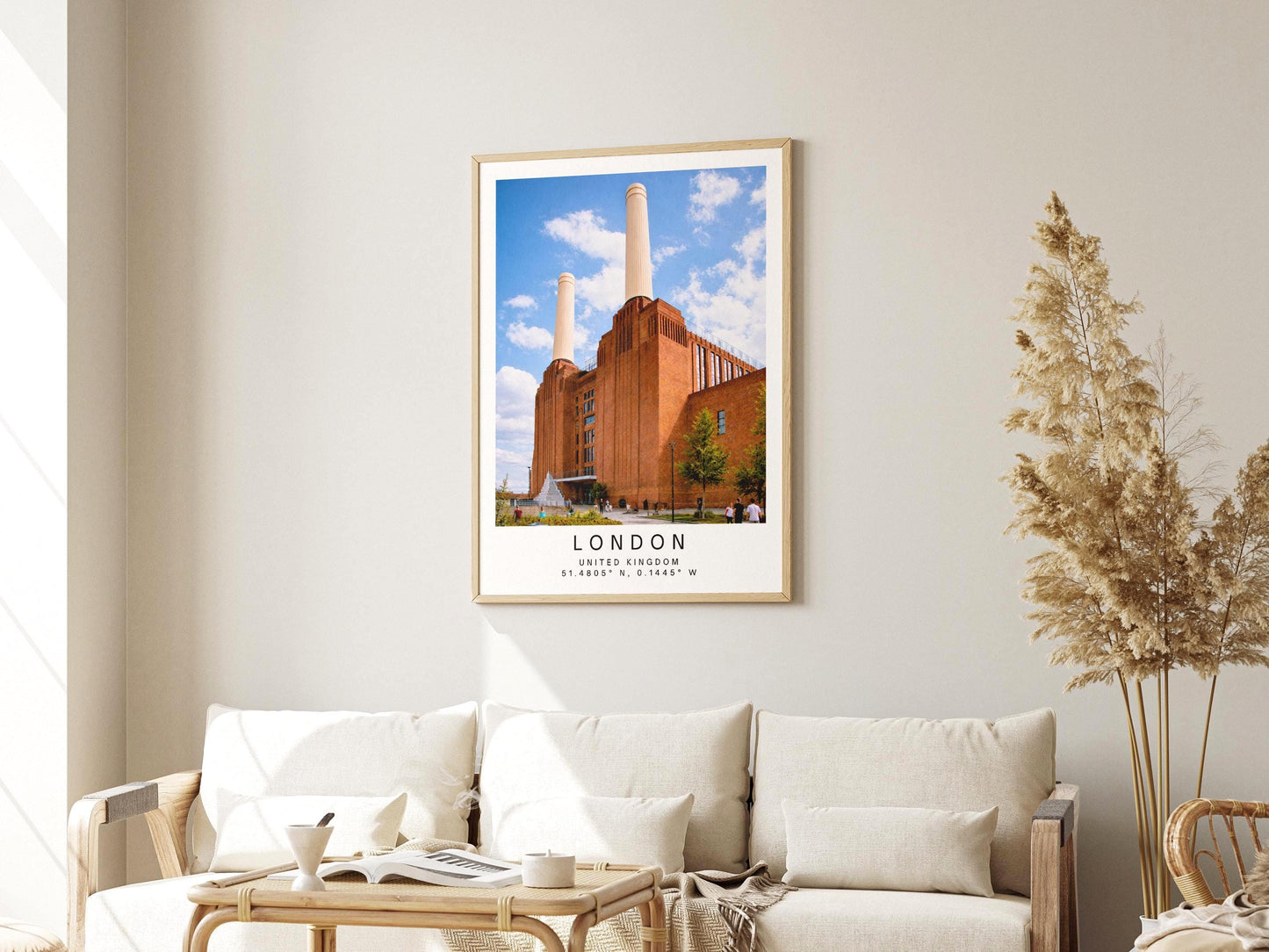 Battersea Power Station Print - London Travel Wall Art, Framed Minimalist Decor, Personalized Gift