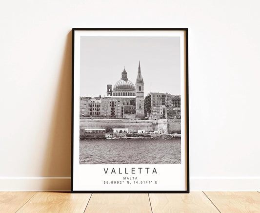 Valletta Malta Travel Print: Coastal City Photography Wall Art Poster, Personalisable