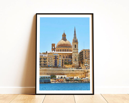 Malta Art Poster - Coastal Wall Decor, Photography Print, Mediterranean Architecture, Travel Gift