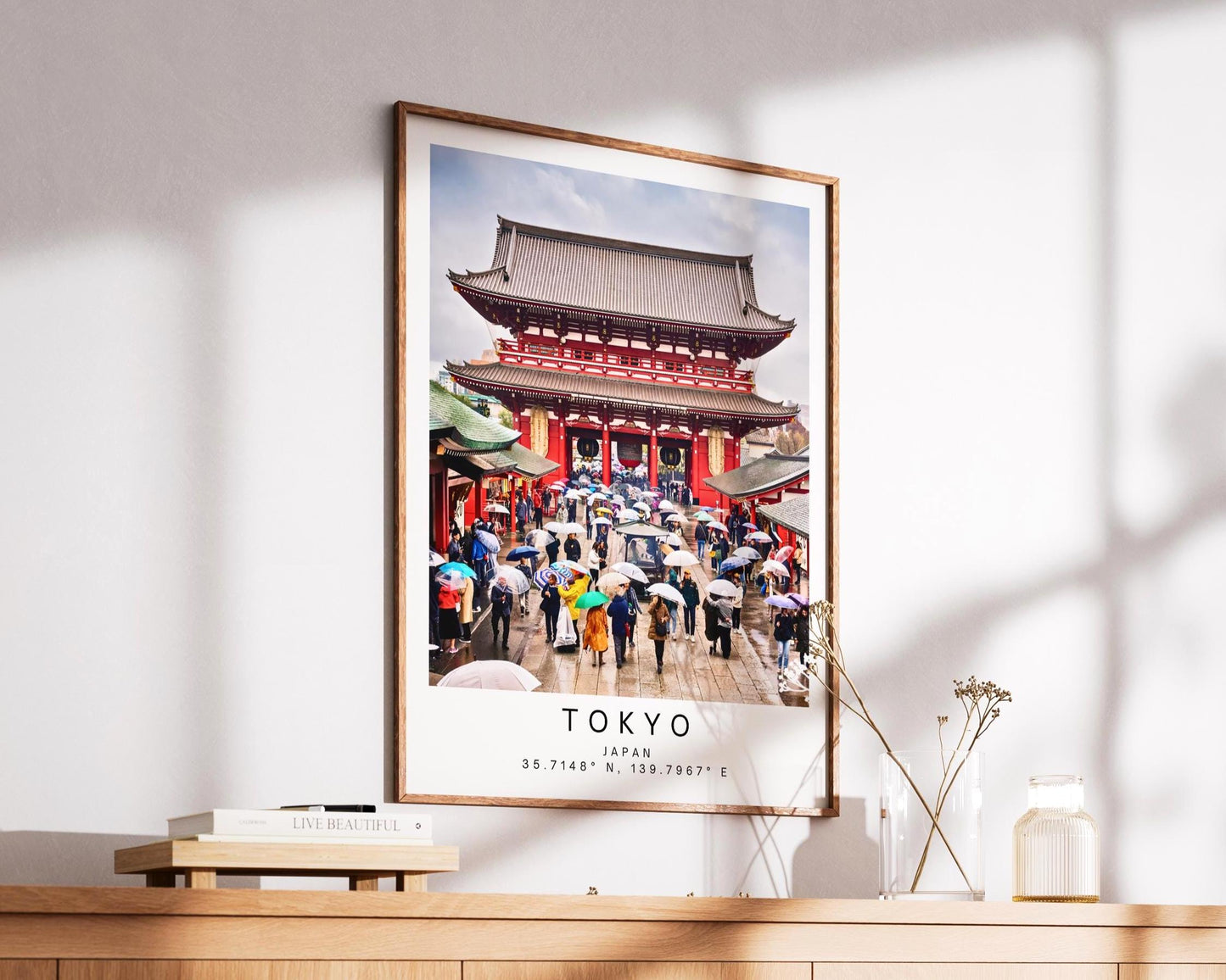 Senso Ji Temple Tokyo Print - Japanese Wall Art, Framed Minimalist Decor, Personalized Gift