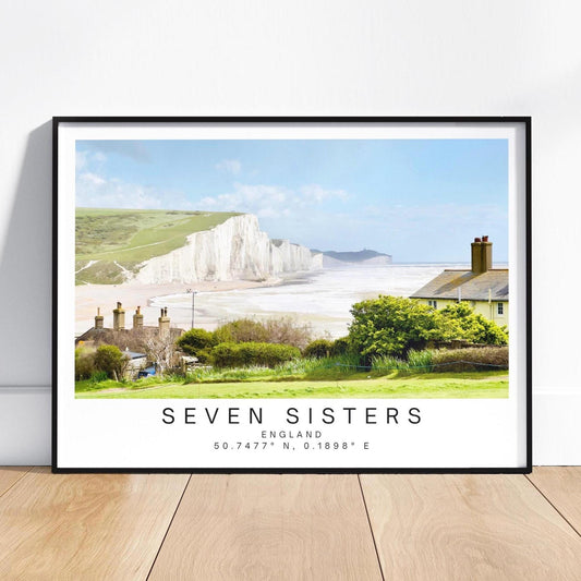 East Sussex Travel Poster – Coastal Sea Photography, Beach Landscape, Personalized gift
