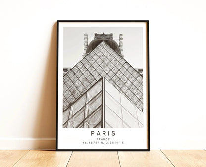Louvre Print - Paris Wall Art, Black and White, French Architecture, Travel Photography Gift - Matthew Webb Photography