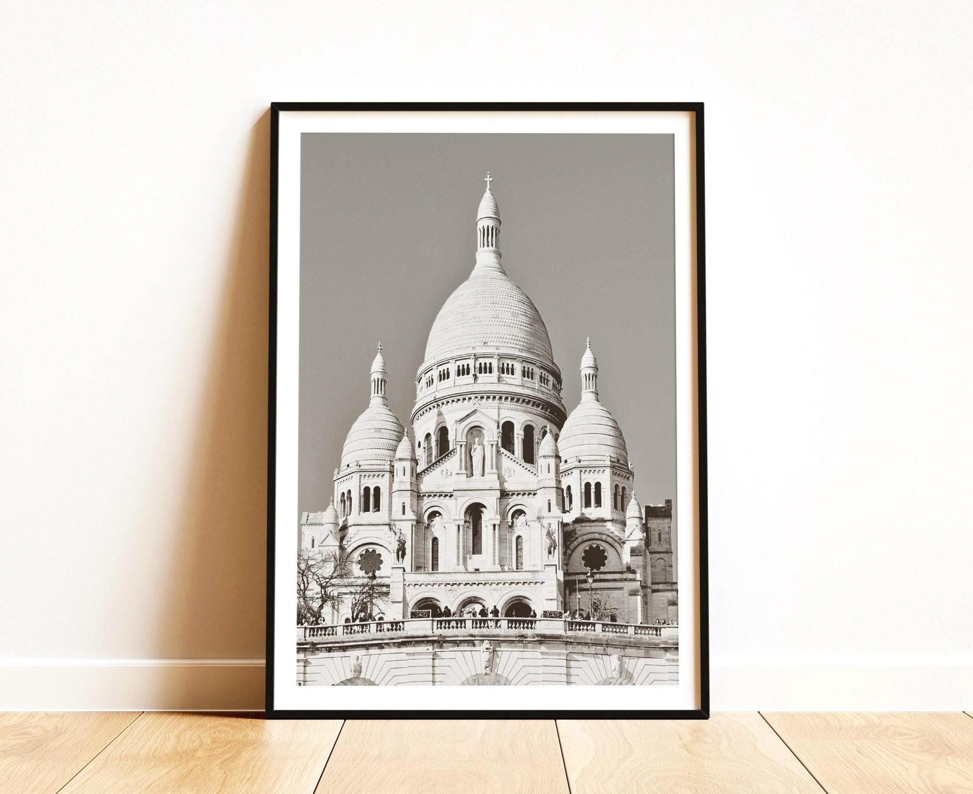 Black and white Montmartre Sacre Coeur Print - Paris Wall Art Poster, Architecture Photography, Gift - Matthew Webb Photography