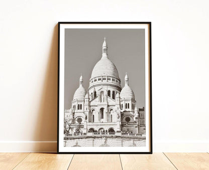Black and white Montmartre Sacre Coeur Print - Paris Wall Art Poster, Architecture Photography, Gift - Matthew Webb Photography