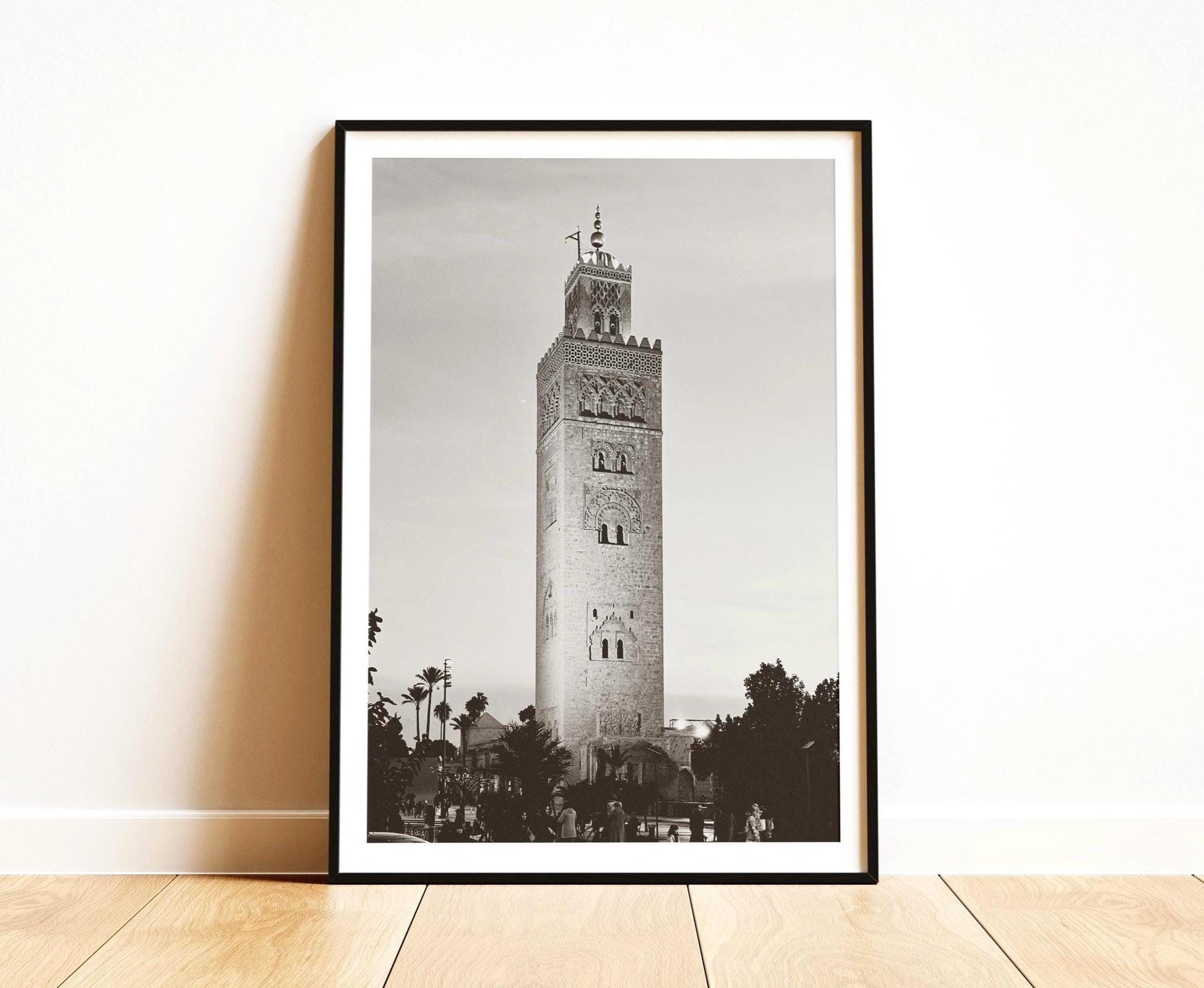Koutoubia Mosque Print - Marrakech Architecture, Black and White Travel Photography - Matthew Webb Photography