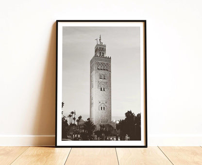 Koutoubia Mosque Print - Marrakech Architecture, Black and White Travel Photography - Matthew Webb Photography