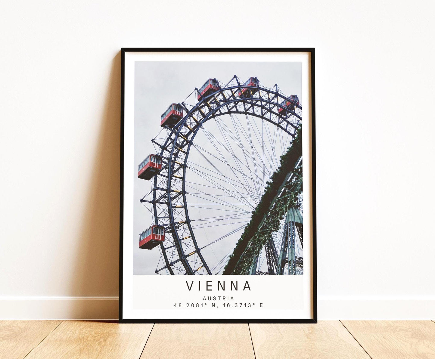 Vienna Prater Travel Print - Vintage Ferris Wheel, Austria Photography Wall Art, Personalized Poster Gift - Matthew Webb Photography