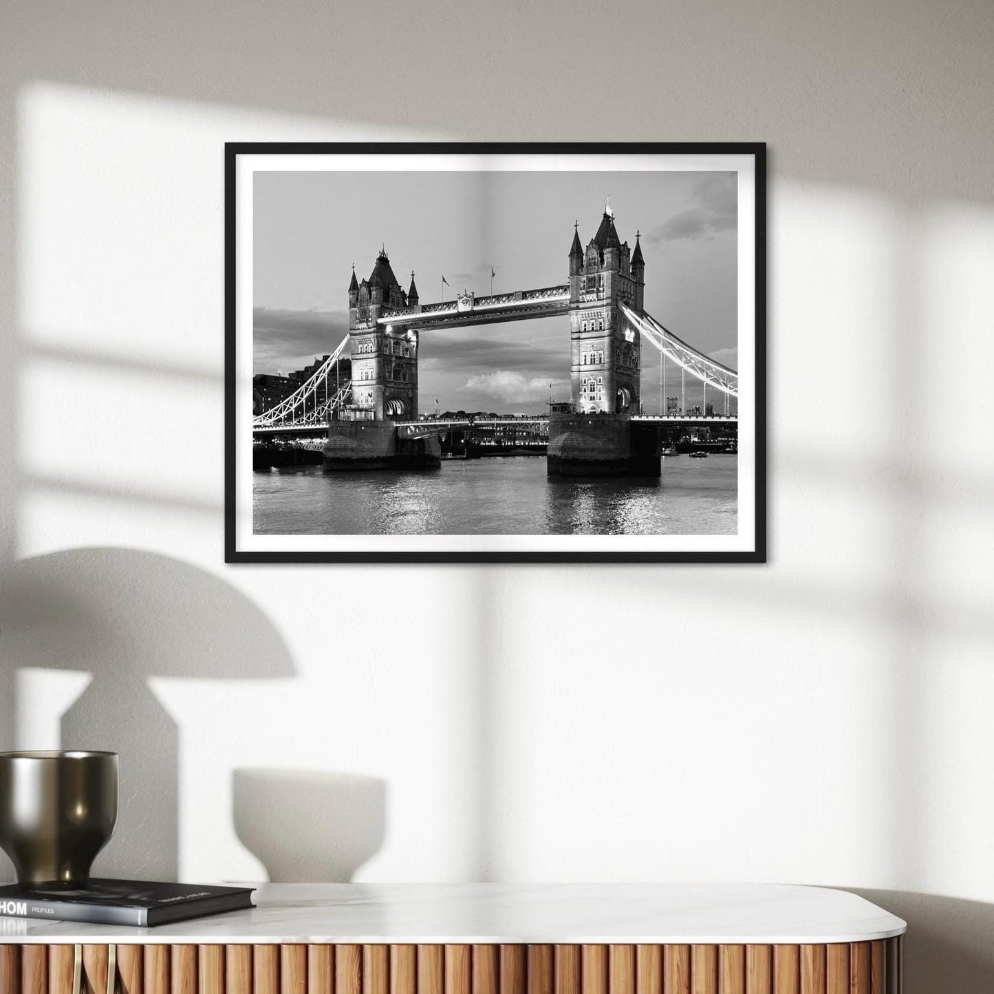 Black and White Tower Bridge Print - London Wall Art, Architecture, Photography, UK