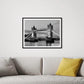 Black and White Tower Bridge Print - London Wall Art, Architecture, Photography, UK