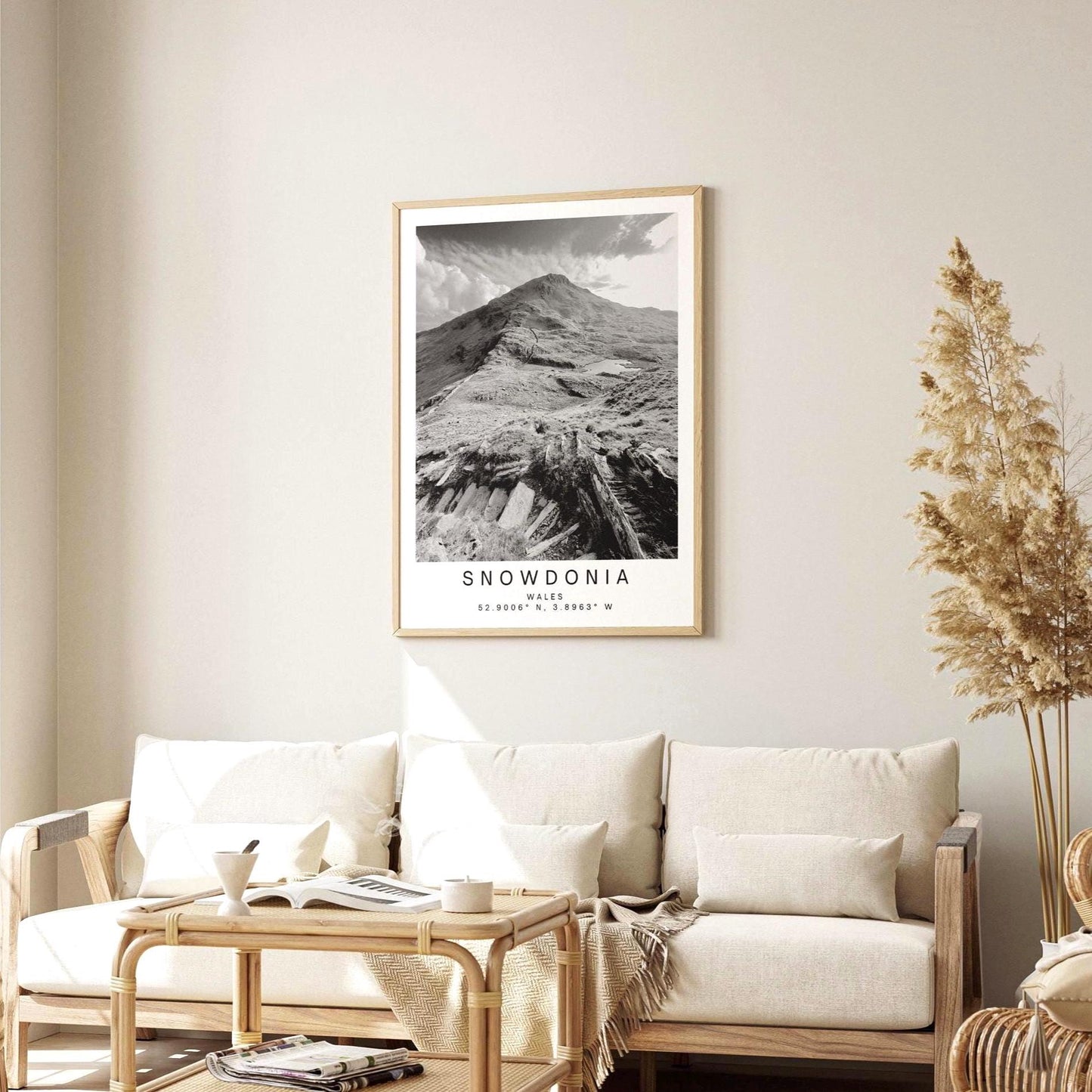 Snowdonia Mountain Print – Black and White Welsh Landscape Photography Wall Art