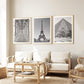 Paris Wall Art, Set of 3 Prints - Black and White Photography, Framed travel posters