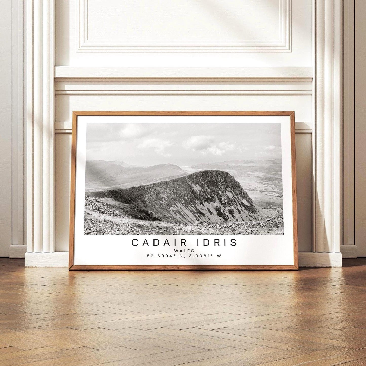 Cadair Idris Black and White Print – Snowdonia Wales Mountain Photography, Minimalist Landscape Wall Art, Monochrome Nature Poster