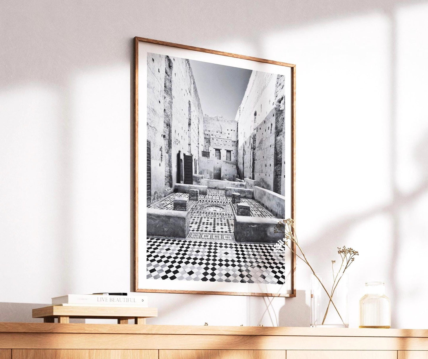 El Badi Palace Print - Marrakech Black and White Photography, Morocco Wall Art - Matthew Webb Photography