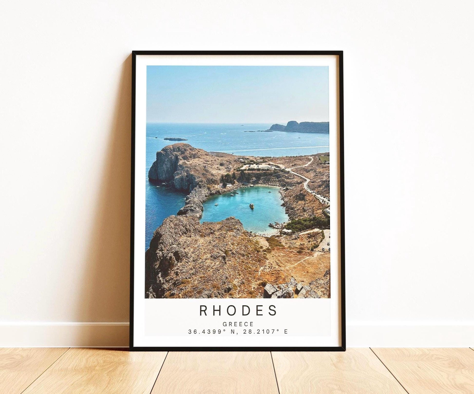 Rhodes Greece Travel Print - Lindos Acropolis Photography Wall Art Poster, Framed Personalized Greek Gift - Matthew Webb Photography