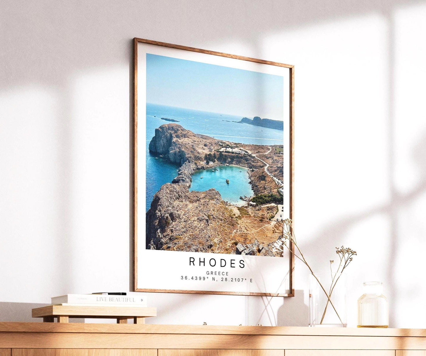 Rhodes Greece Travel Print - Lindos Acropolis Photography Wall Art Poster, Framed Personalized Greek Gift - Matthew Webb Photography
