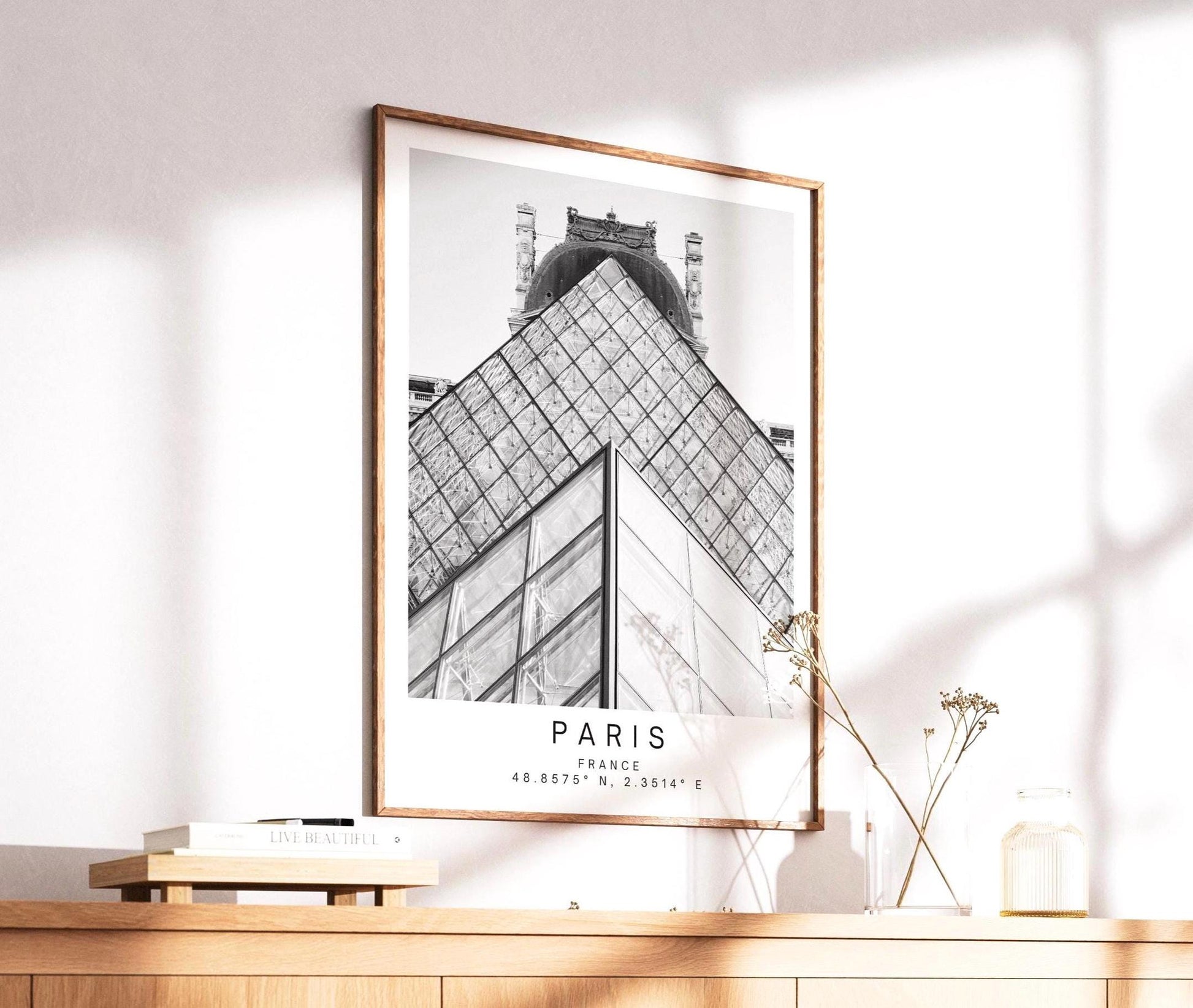 Louvre Print - Paris Wall Art, Black and White, French Architecture, Travel Photography Gift - Matthew Webb Photography