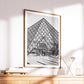 Louvre Museum Print - Black and White Paris Photography Wall Art, Minimalist Gift - Matthew Webb Photography