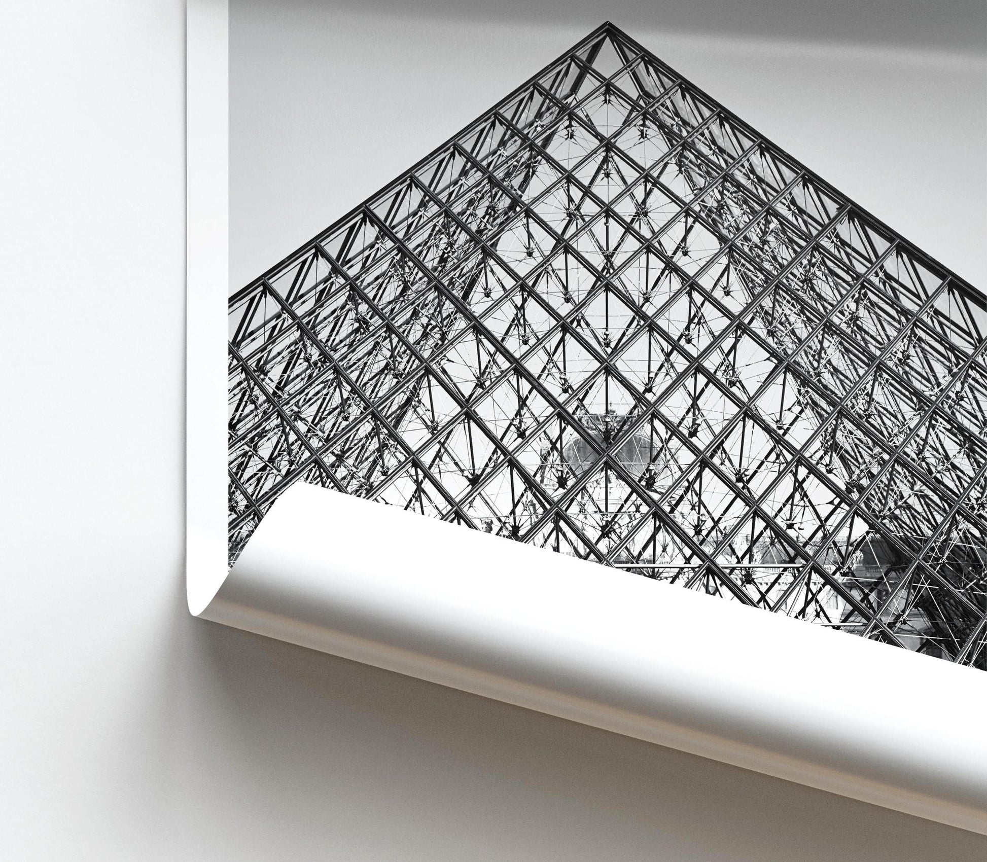 Louvre Museum Print - Black and White Paris Photography Wall Art, Minimalist Gift - Matthew Webb Photography