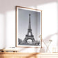 Black and White Eiffel Tower Print - Paris Photography Wall Art, France Travel Poster