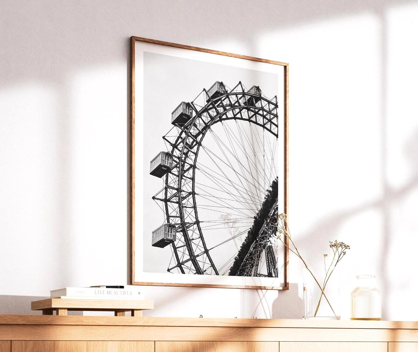 Vienna Photography Print - Austria Prater Wiener Riesenrad, Travel Poster, Framed Wall Art Gift