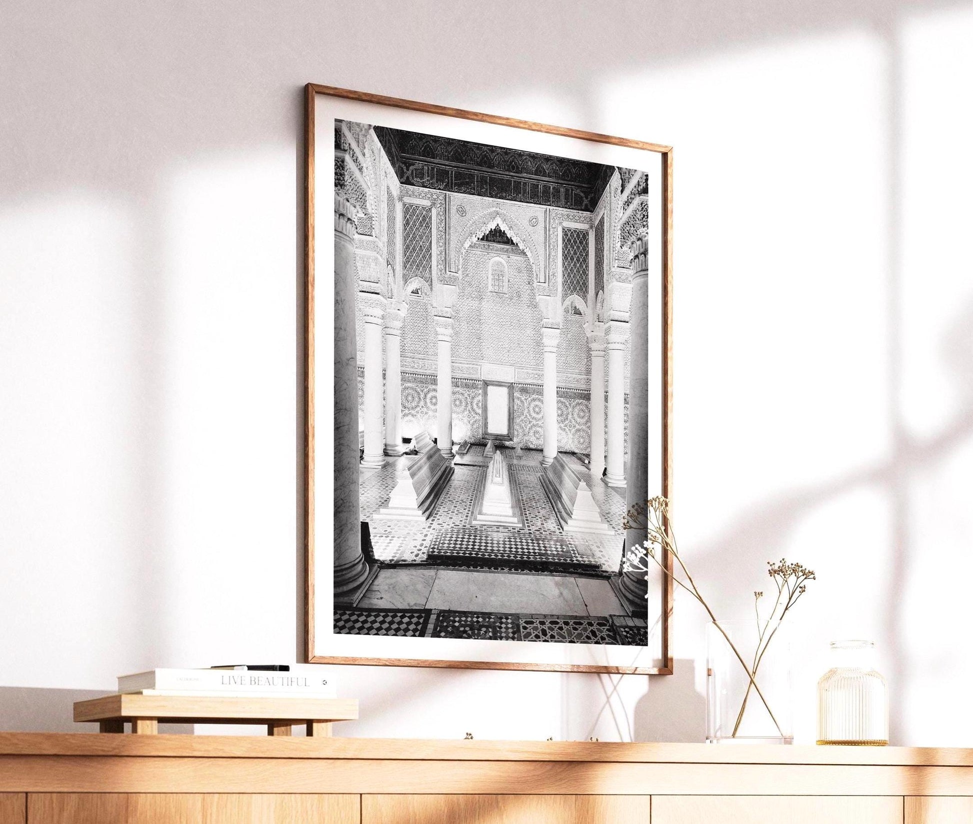 Saadian Tombs Print – Marrakech Wall Art Black and White Architecture Photography, Islamic Morocco Gift - Matthew Webb Photography