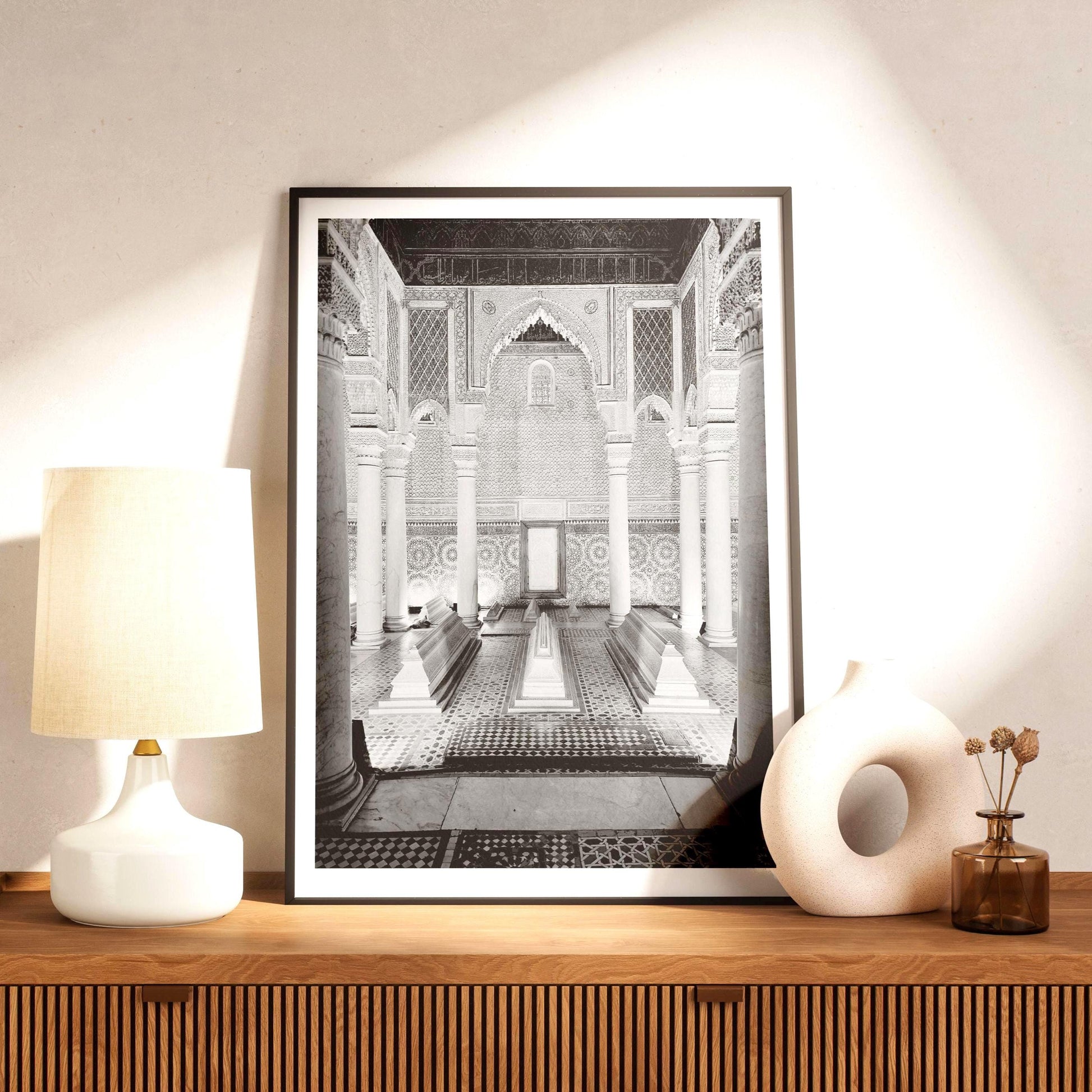 Saadian Tombs Print – Marrakech Wall Art Black and White Architecture Photography, Islamic Morocco Gift - Matthew Webb Photography