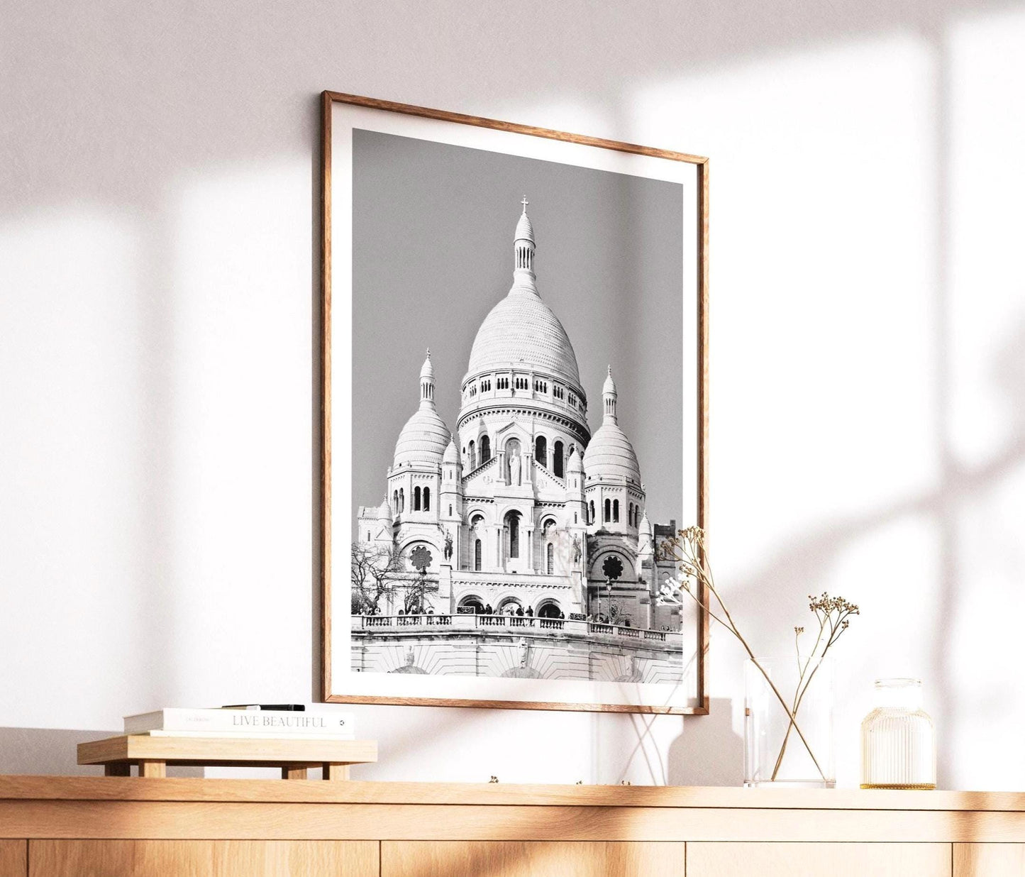 Black and white Montmartre Sacre Coeur Print - Paris Wall Art Poster, Architecture Photography, Gift - Matthew Webb Photography