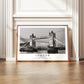 Personalised Tower Bridge Print - London Coordinates Wall Art, Custom Travel Gift, , Black and white photography - Matthew Webb Photography