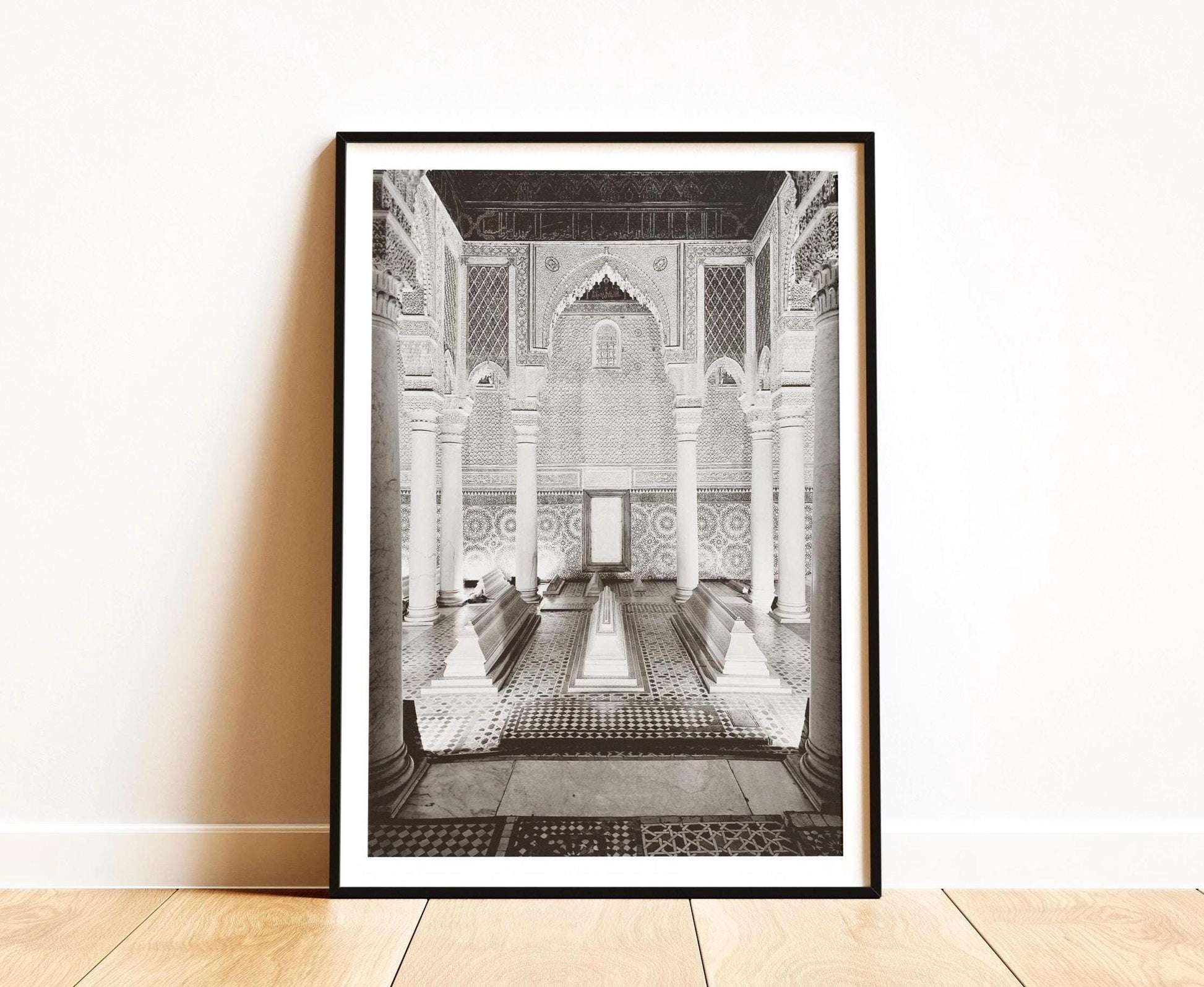 Saadian Tombs Print – Marrakech Wall Art Black and White Architecture Photography, Islamic Morocco Gift - Matthew Webb Photography