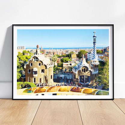 Park Guell Print - Barcelona Wall Art, Spain Travel Print, Minimalist Photography Decor, Architecture Gift - Matthew Webb Photography
